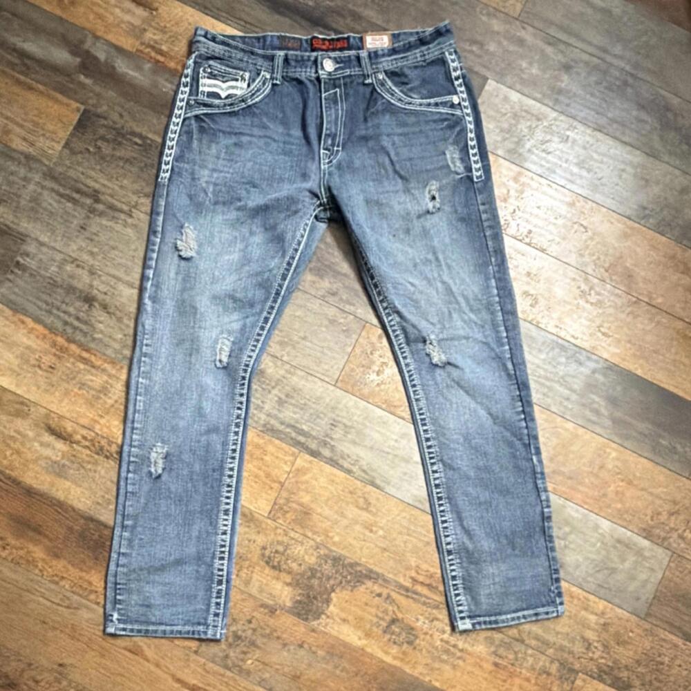 GS-115 premium Slim Fit Jeans Distressed Men's 36x31